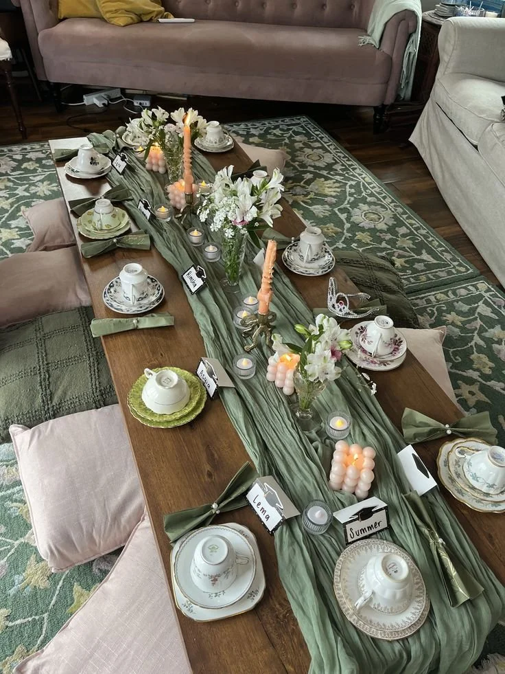 Sage Green Cozy Tea Party Aesthetic