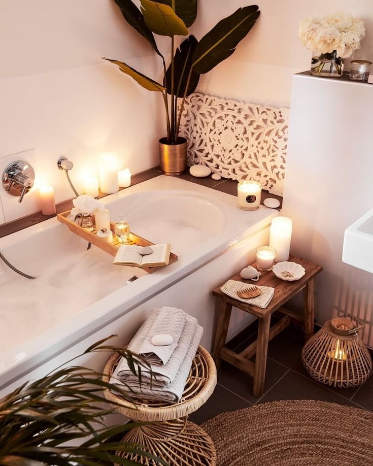 16 cozy and glam bathroom tray decor ideas for your next at home spa day —  ASHLINA KAPOSTA