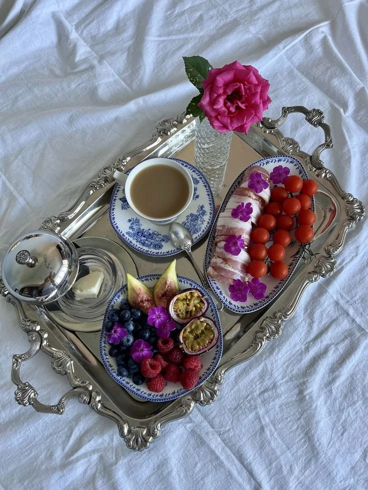 silver tray tea time