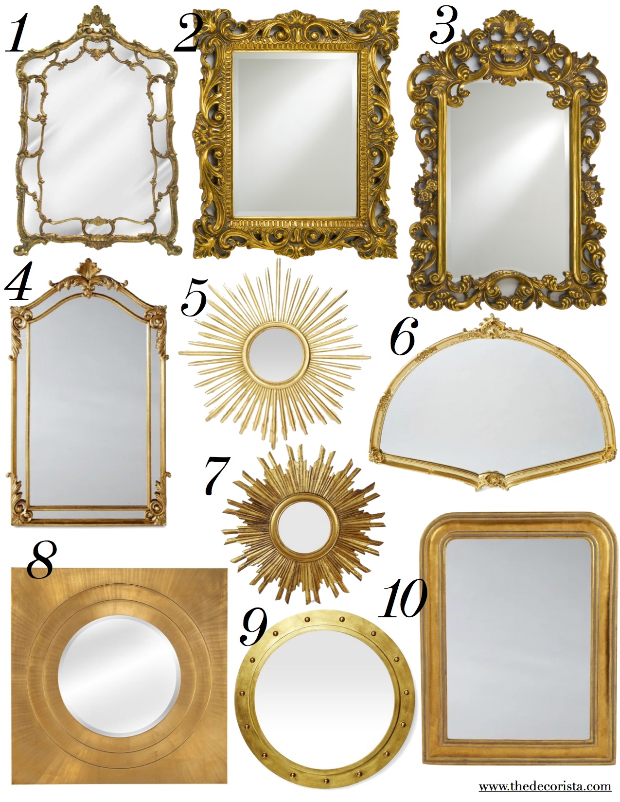 top 10 gold mirrors