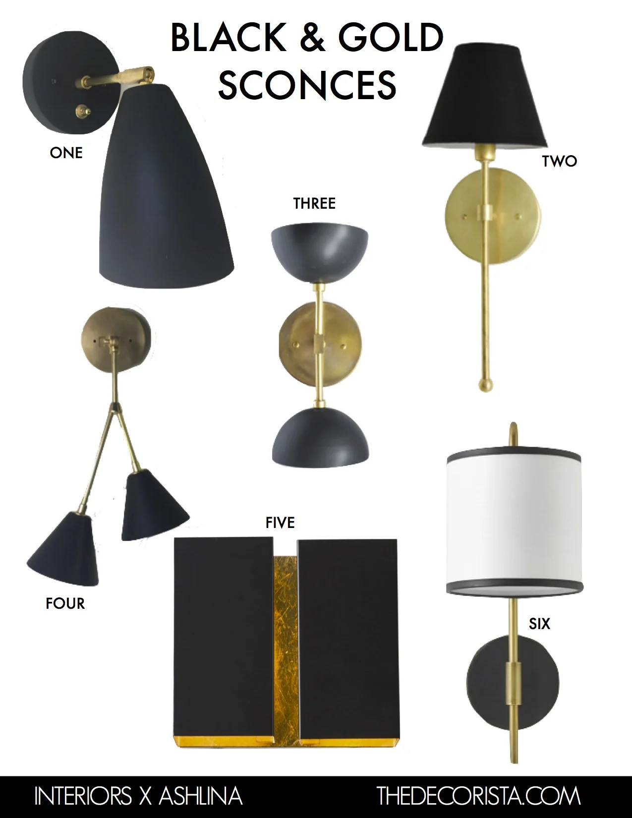 Get the look Boho glam bedroom, black and gold sconces — The Decorista