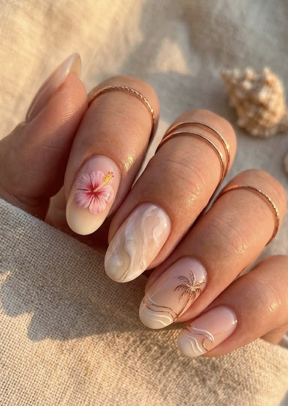 beach inspired nails