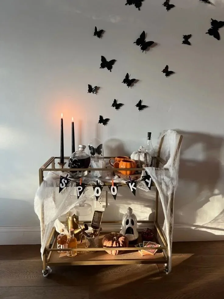 21 Chic Halloween Bar Cart Styling Ideas That Will Elevate Your Next Bash
