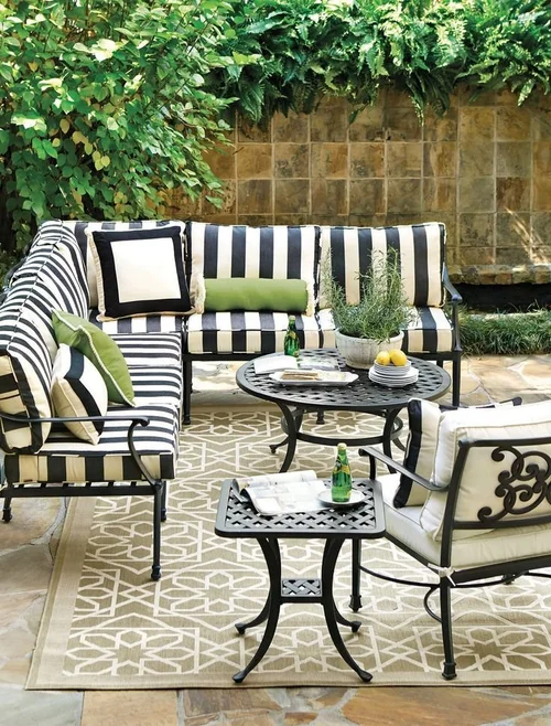 25+ Chic Black and White Striped Outdoor Decor Ideas That Instantly ...
