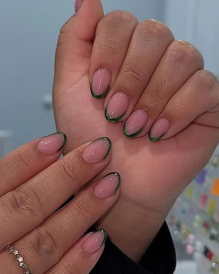 emerald green metallic french manicure.jpeg