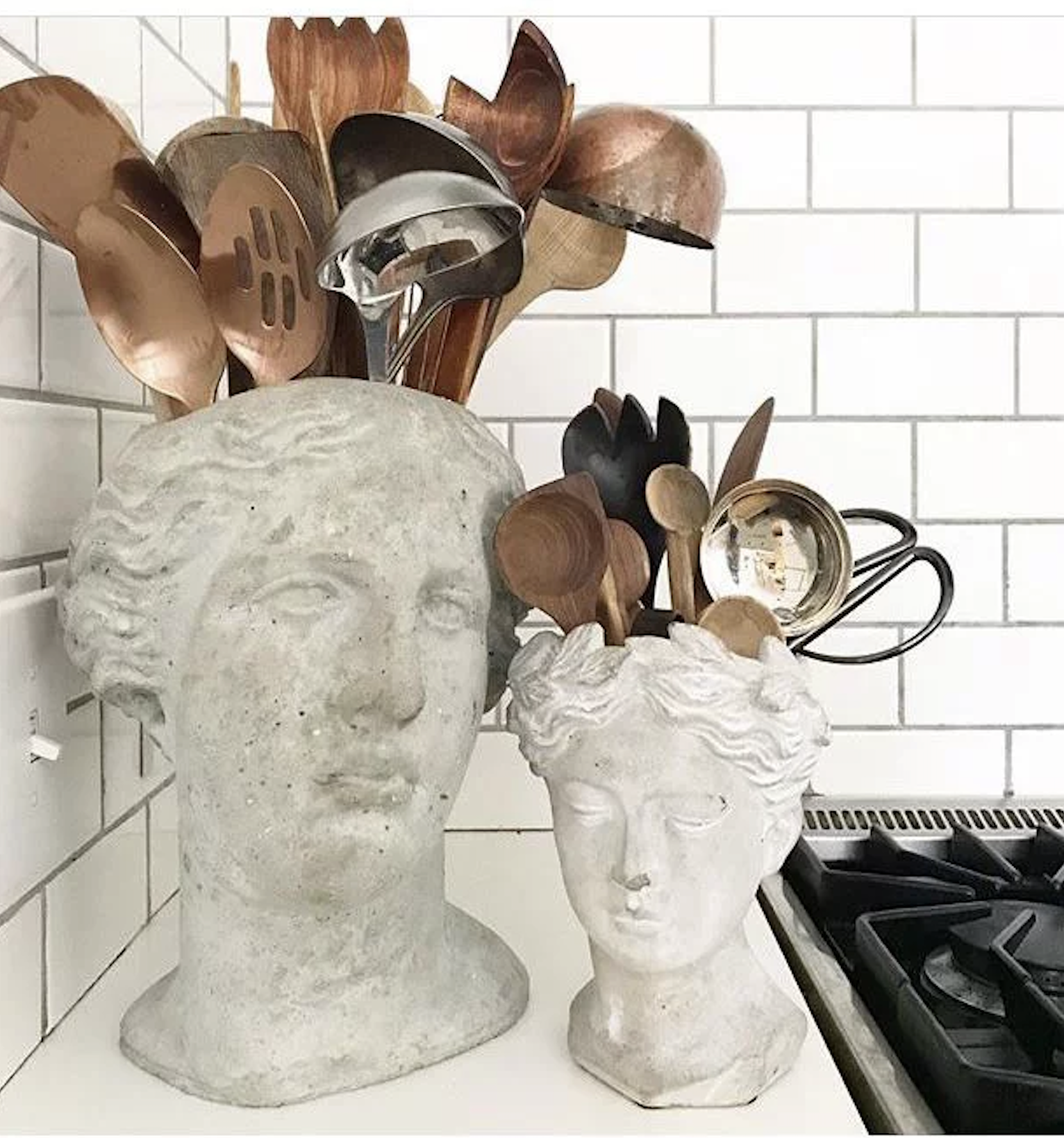 busts as utencil holders