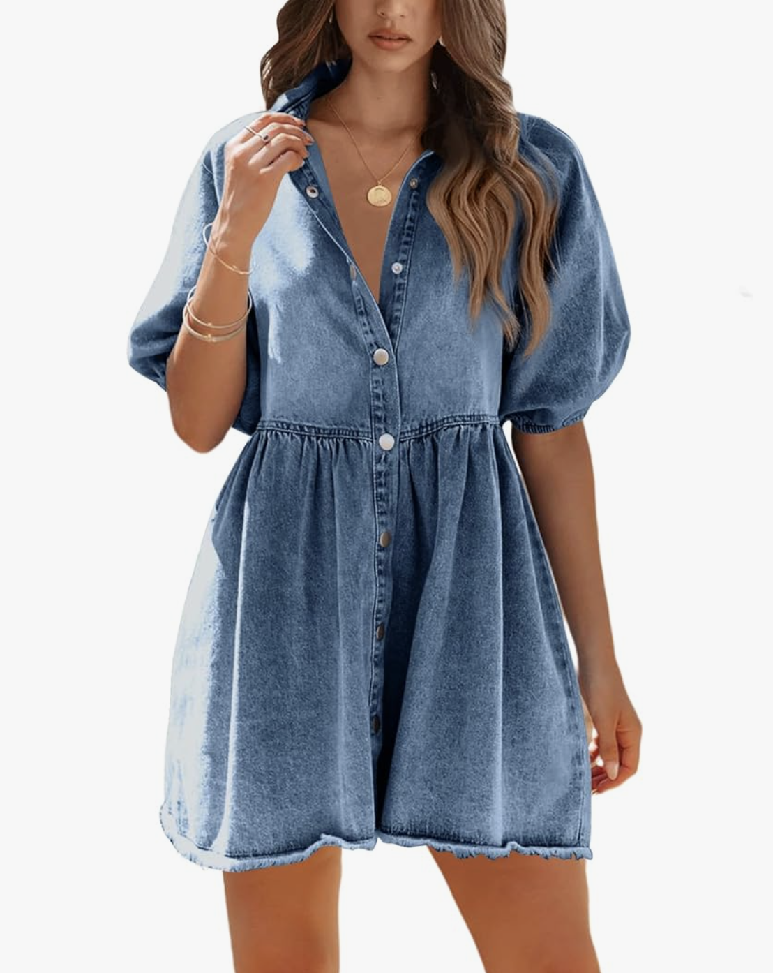 denim babydoll dress