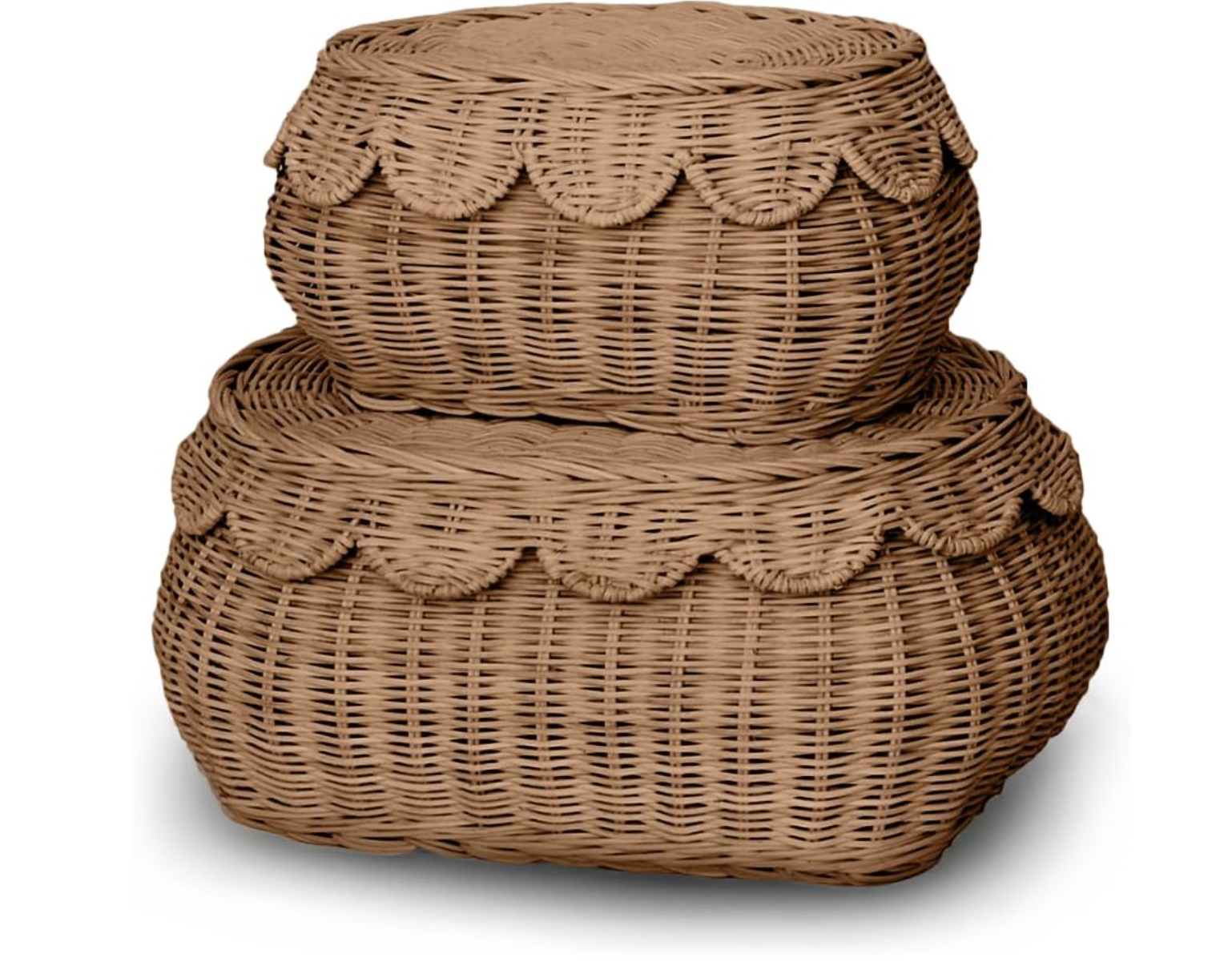 Original Scalloped Basket Set Of 2 - Small Scallop Basket