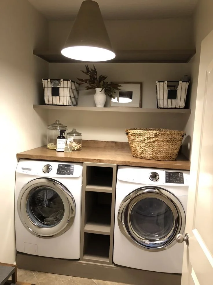modern wood laundry room