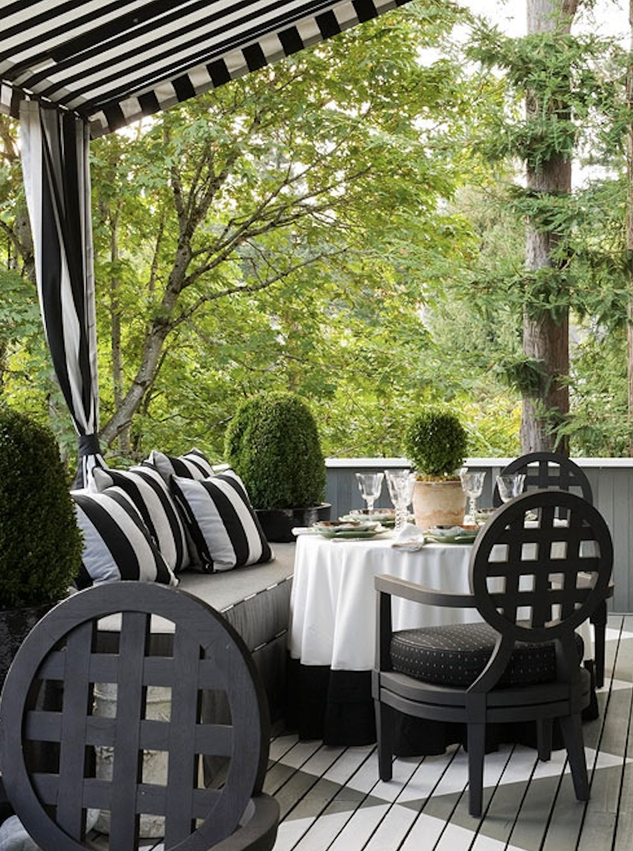 black and white striped outdoor textiles