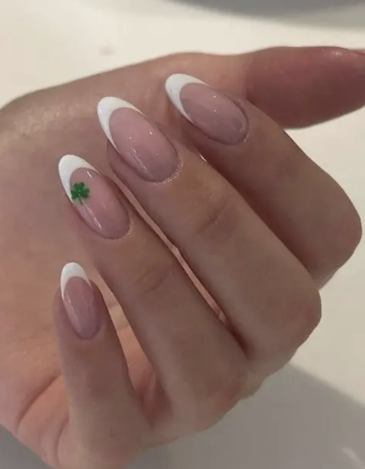 St patricks day french manicure