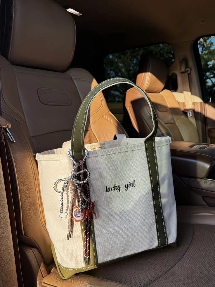 lucky girl boat and tote bag