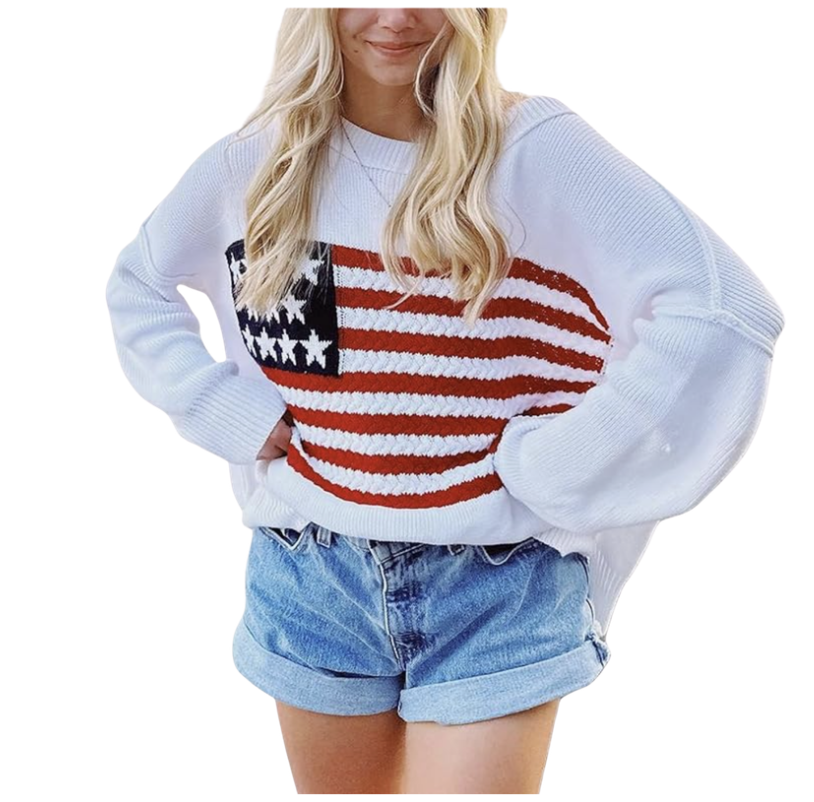 white american flag sweater