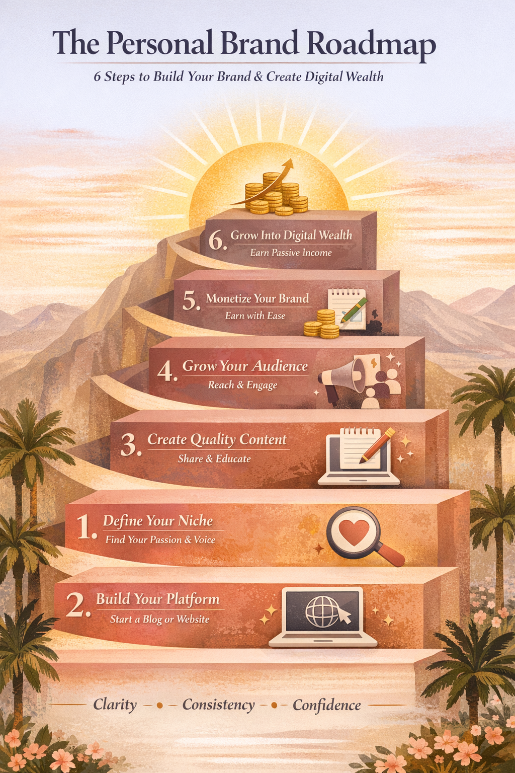 personal brand roadmap infographic