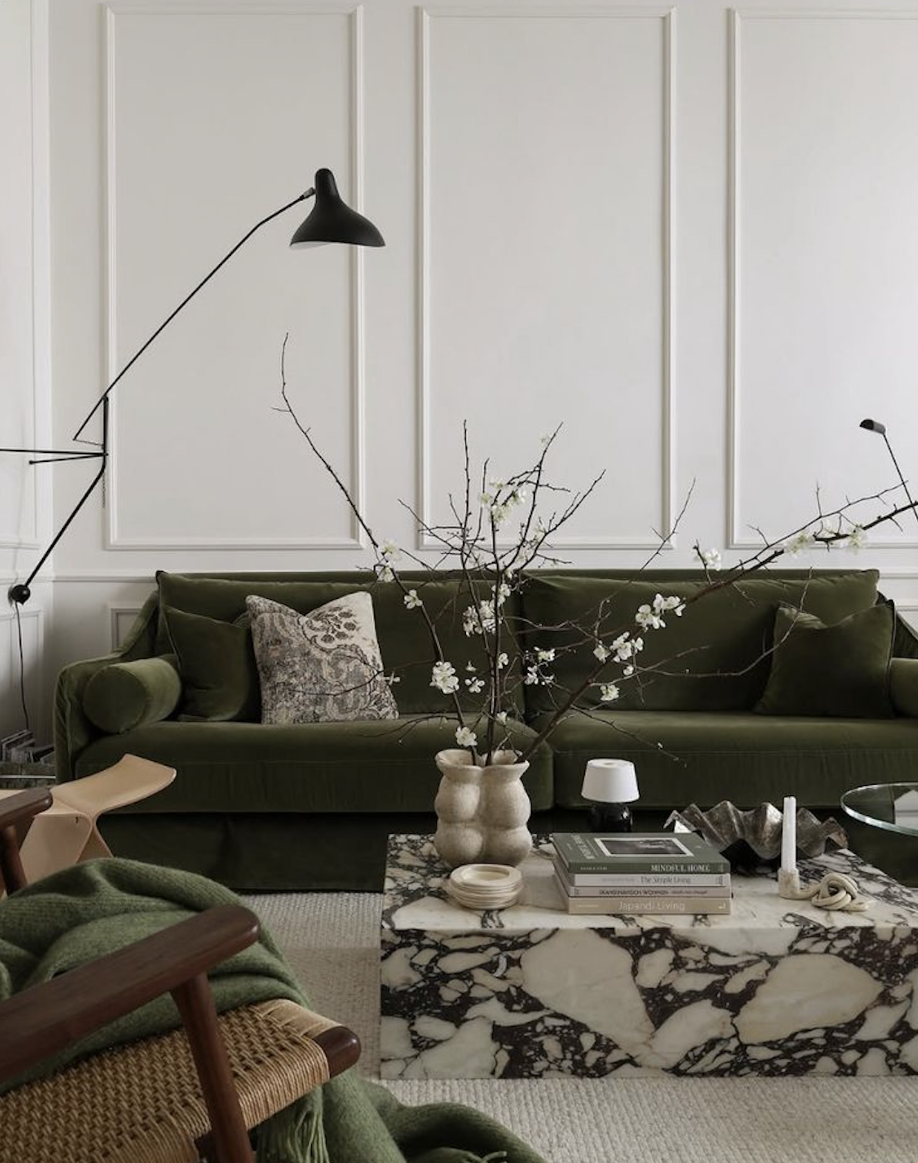 green sofa modern living room