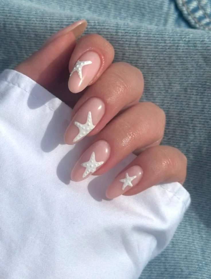 white starfish nails