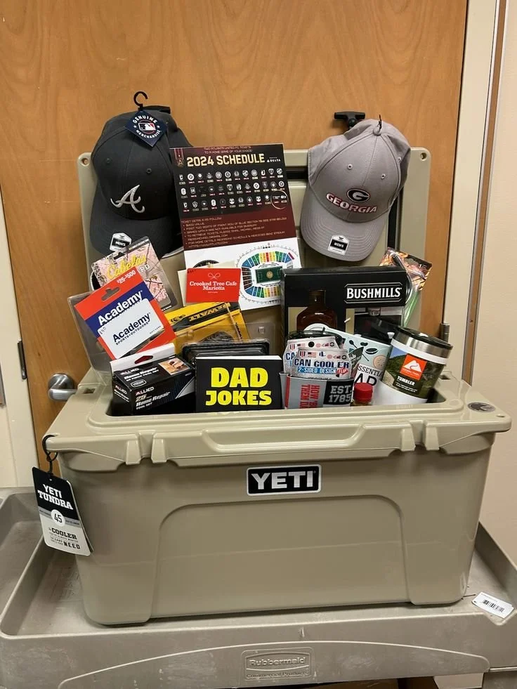 dad yeti cooler gift basket