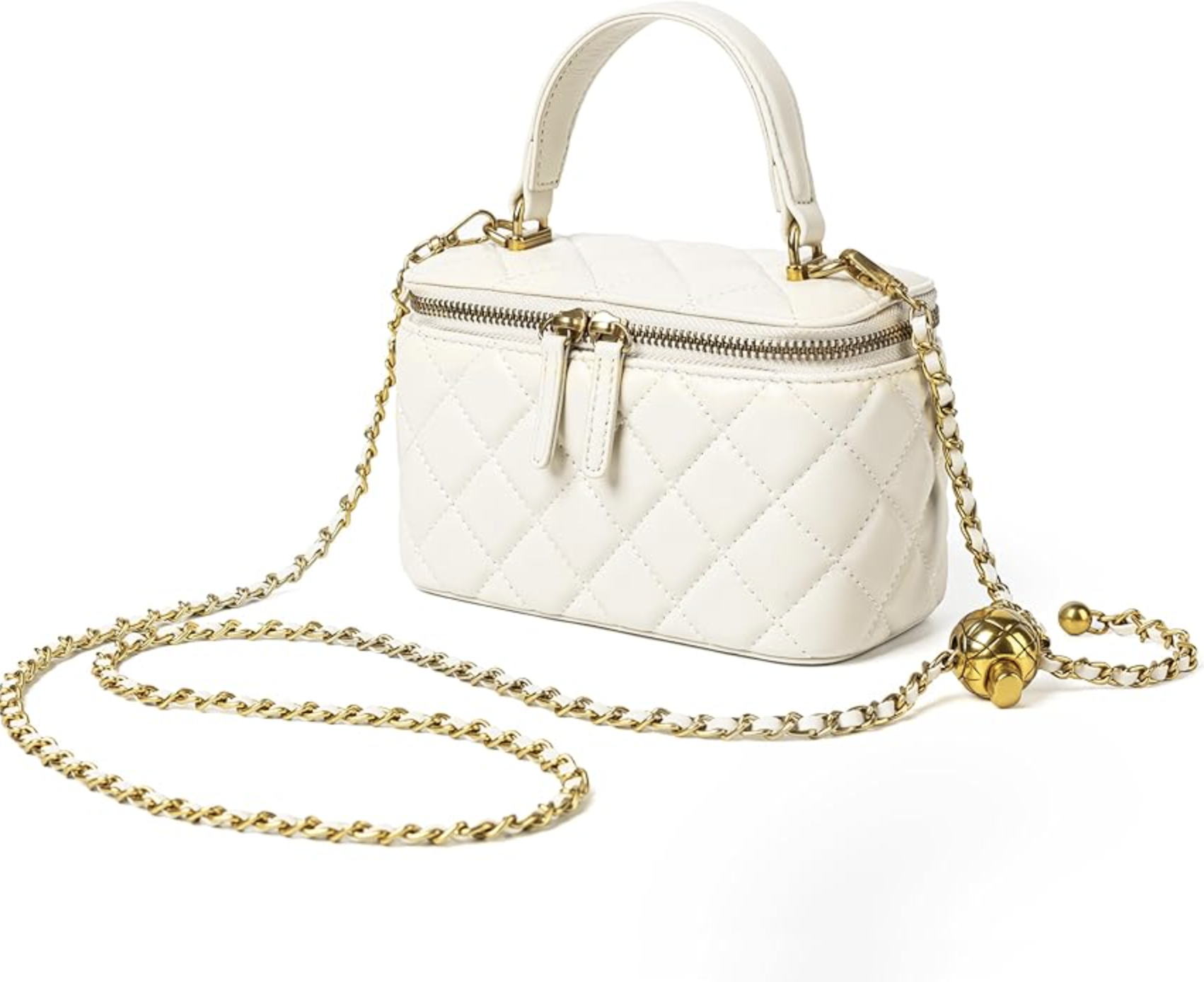 Small Quilted Box Crossbody Purse For Women