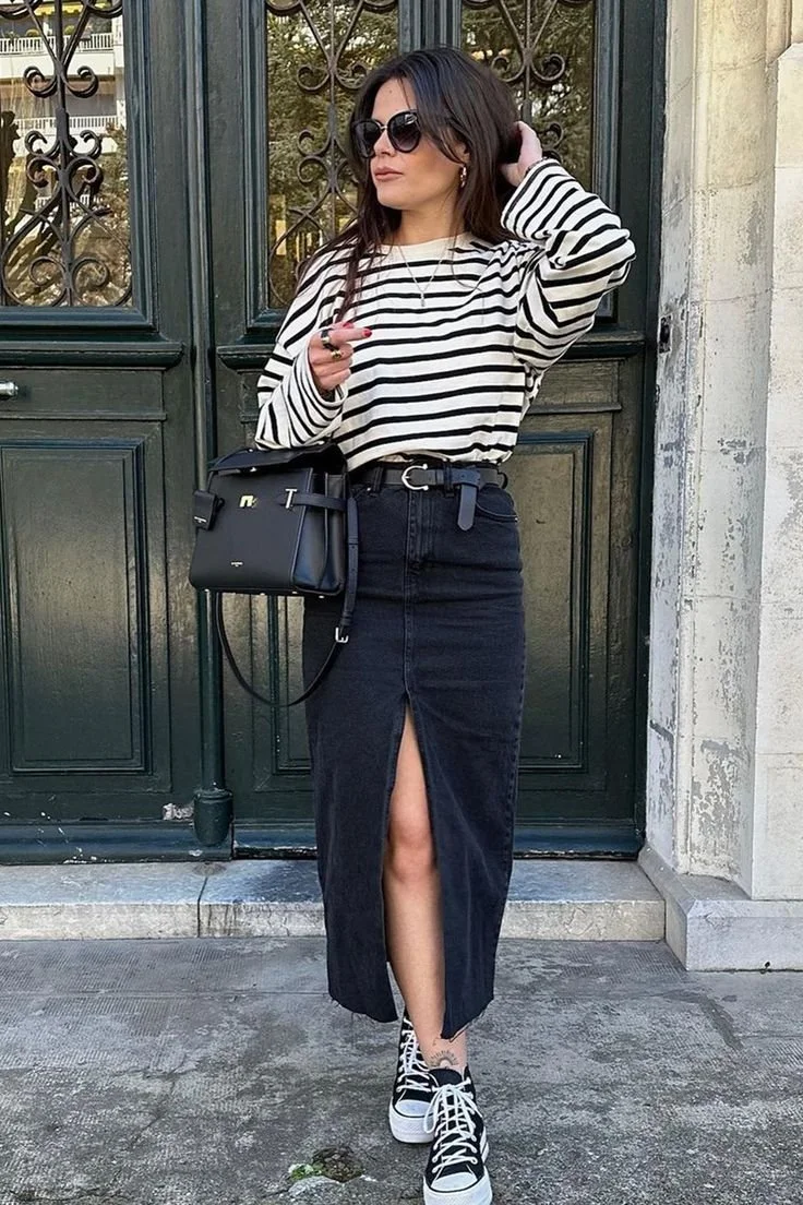 Street Style Long Denim Skirt Pinterest Denim Skirt Pinterest - Main Image