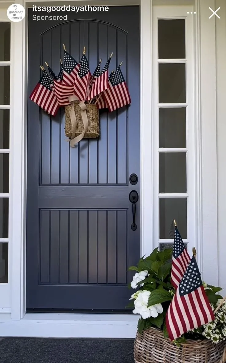 american flag front door basket
