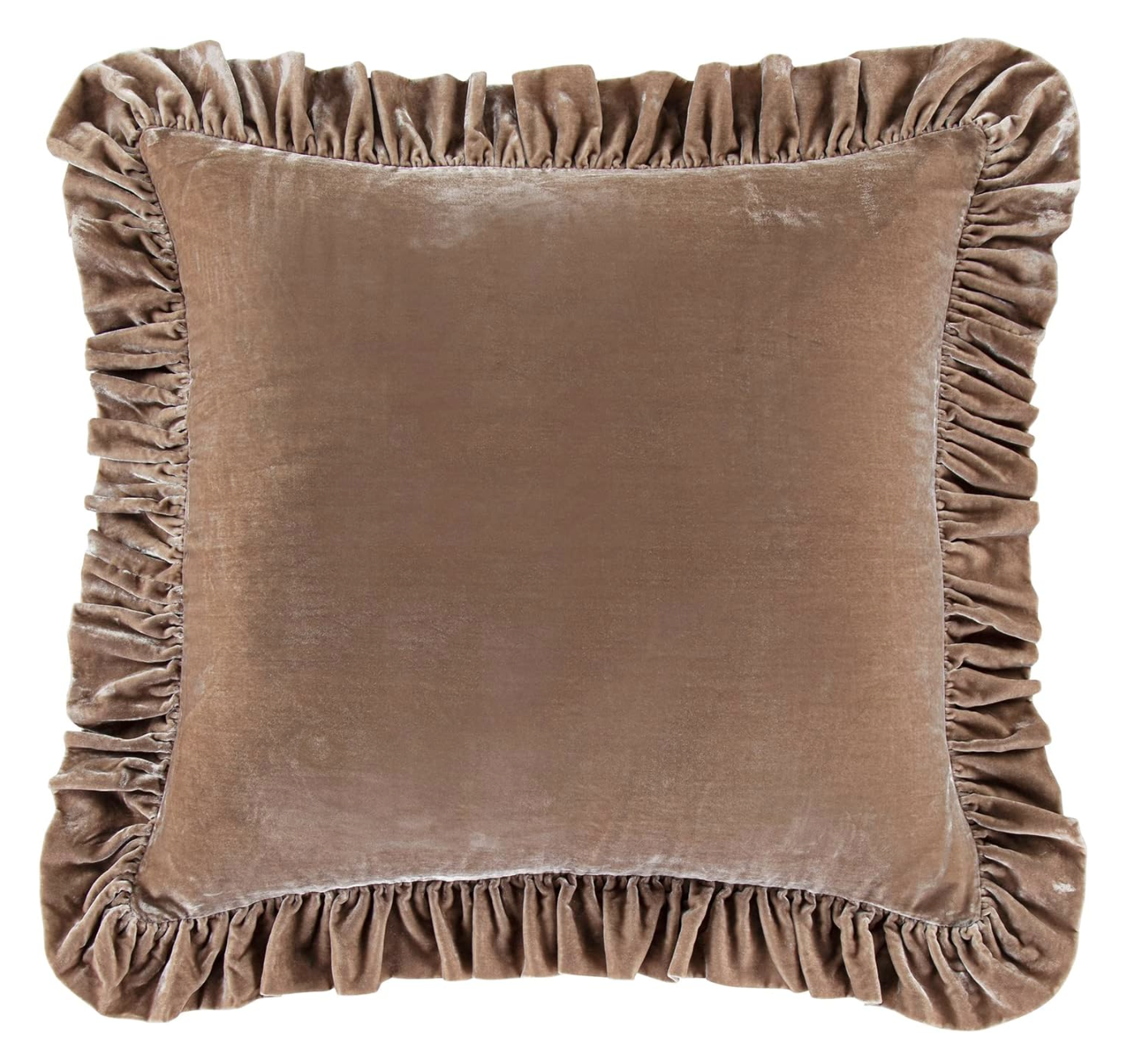 ruffled velvet pillows