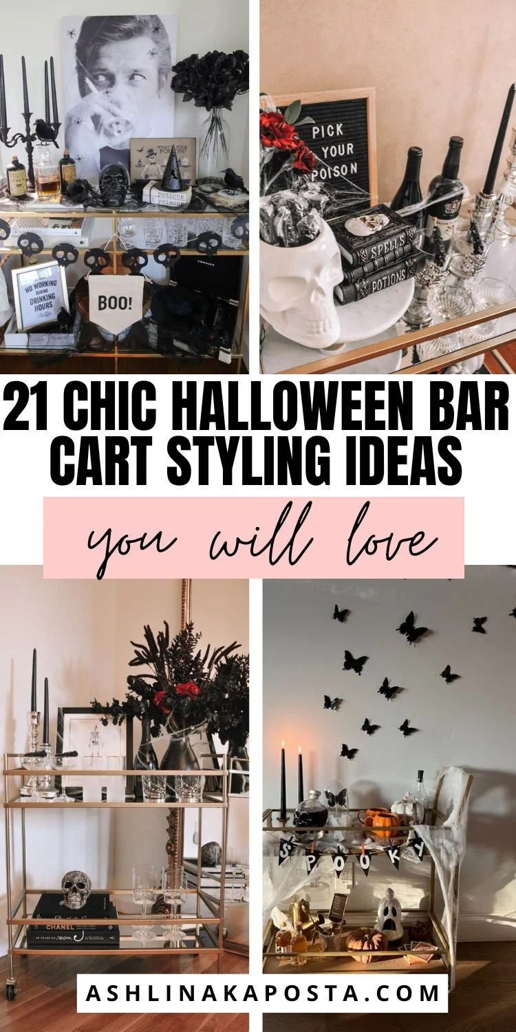 21 Chic + Spooky Halloween Bar Cart Ideas You’ll Want to Copy — ASHLINA ...