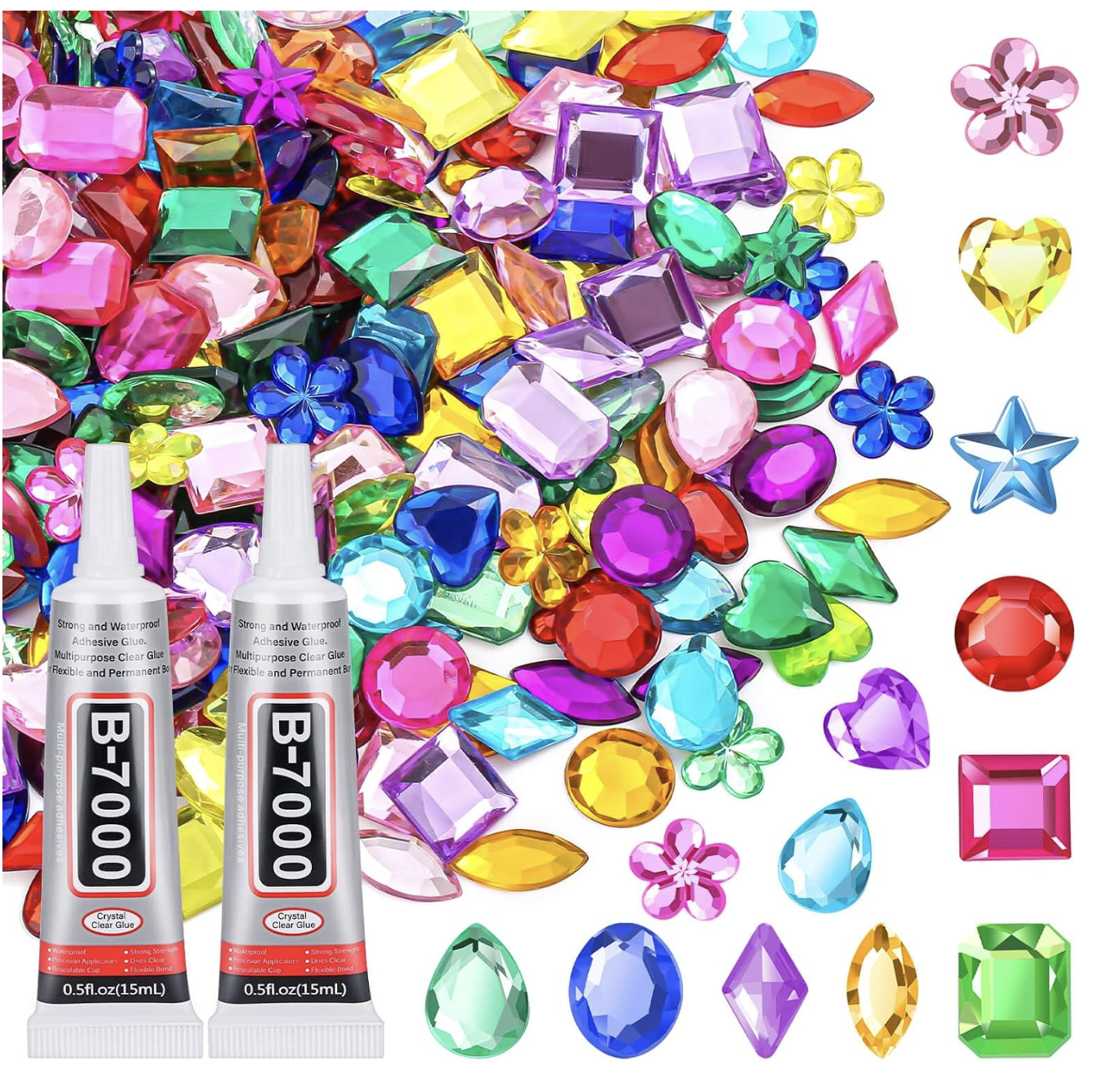 Craft Gems Rhinestones for Clothing, Sequins Rhinestones Gemstones for Fabric, Craft, Decoration
