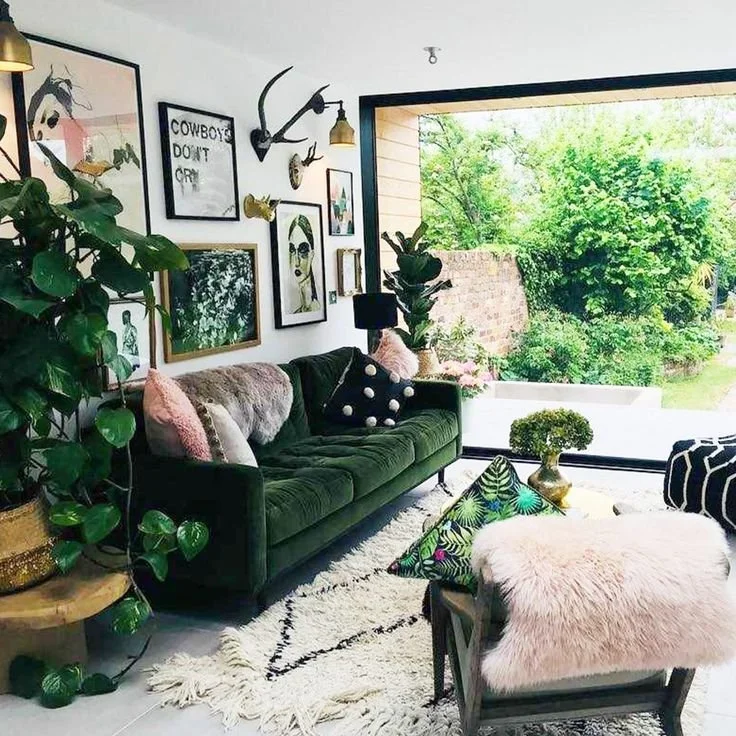 tufted green velvet sofa