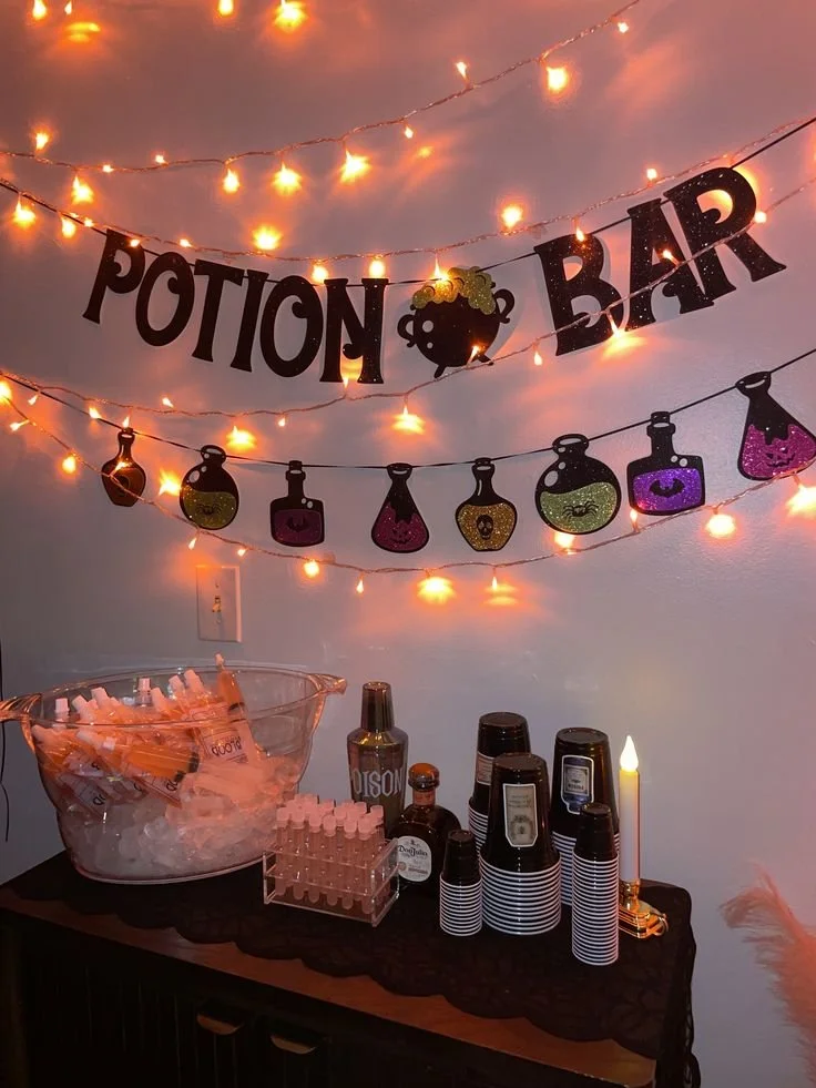 potion bar halloween party decor