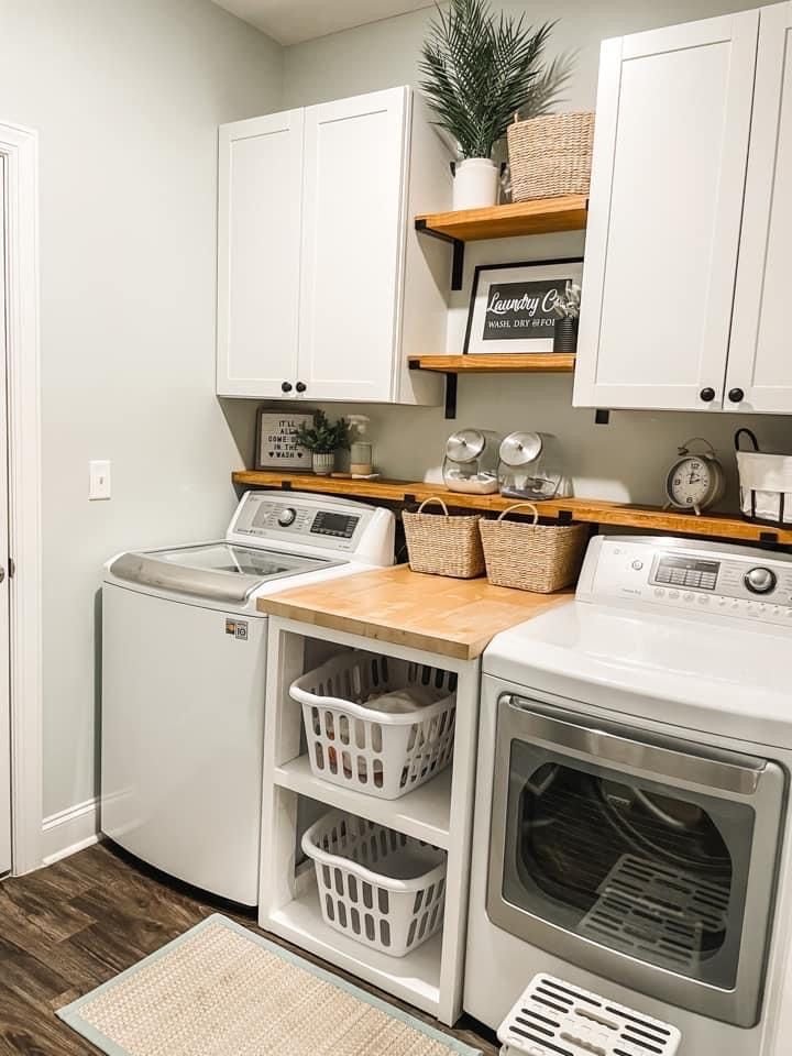 modern neutral laundry room