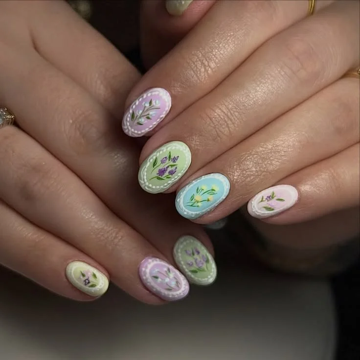 floral nail art