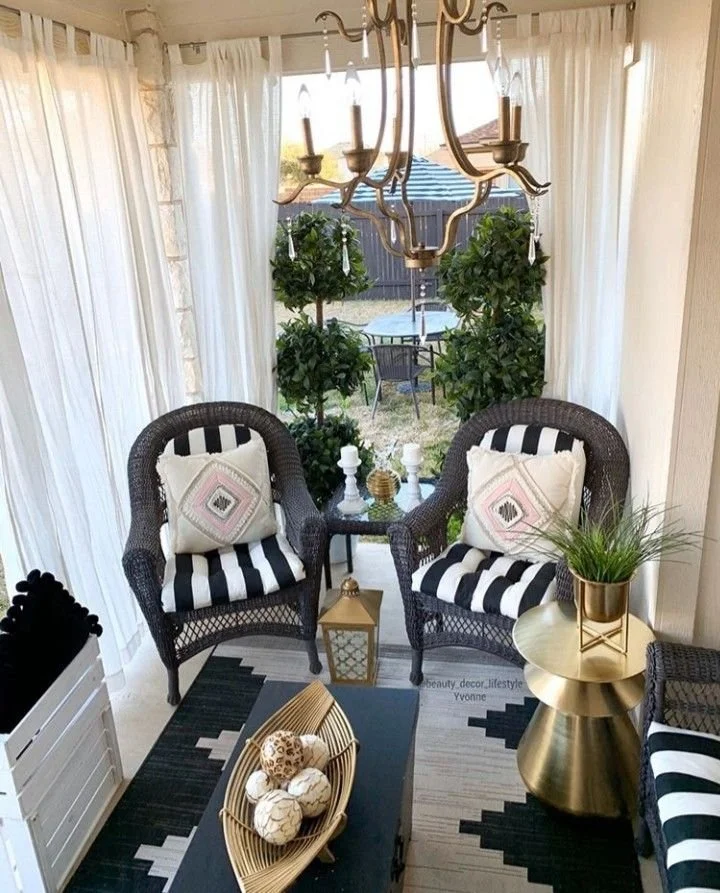 black and white striped cushions