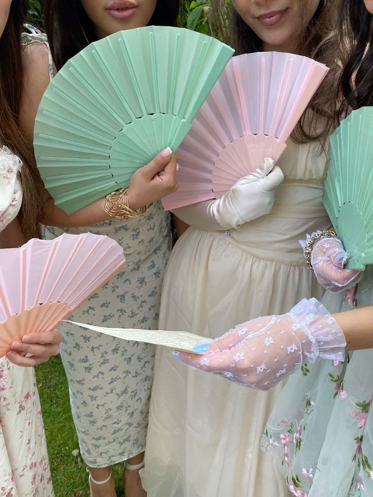 pretty fans and gloves tea party