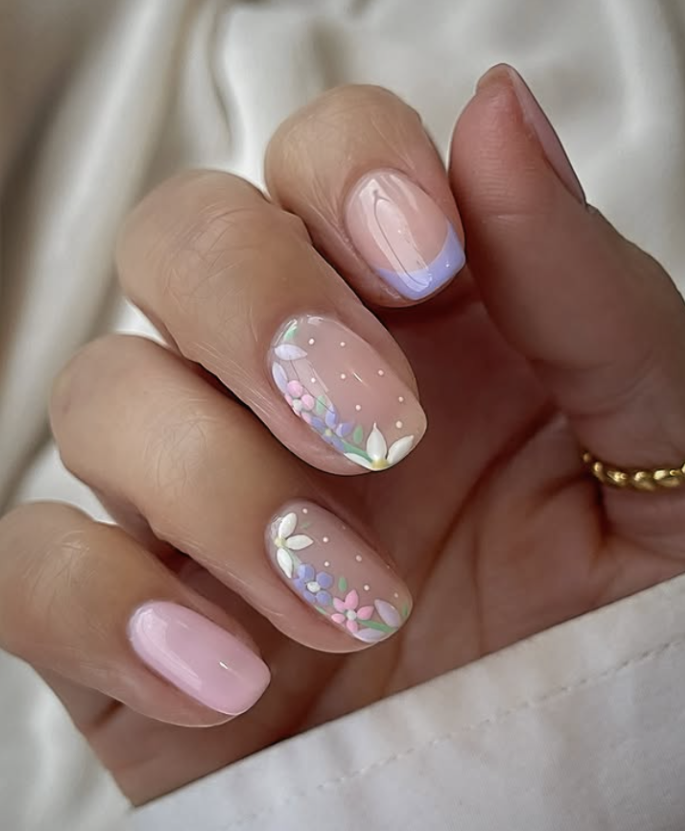 spring floral nails