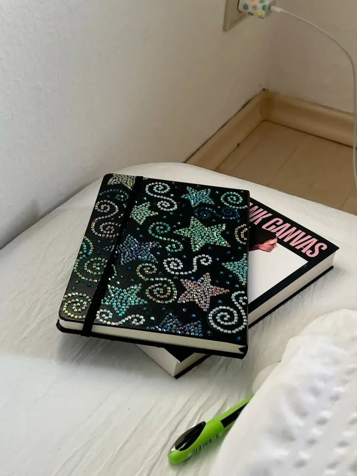 bedazzled journal diy