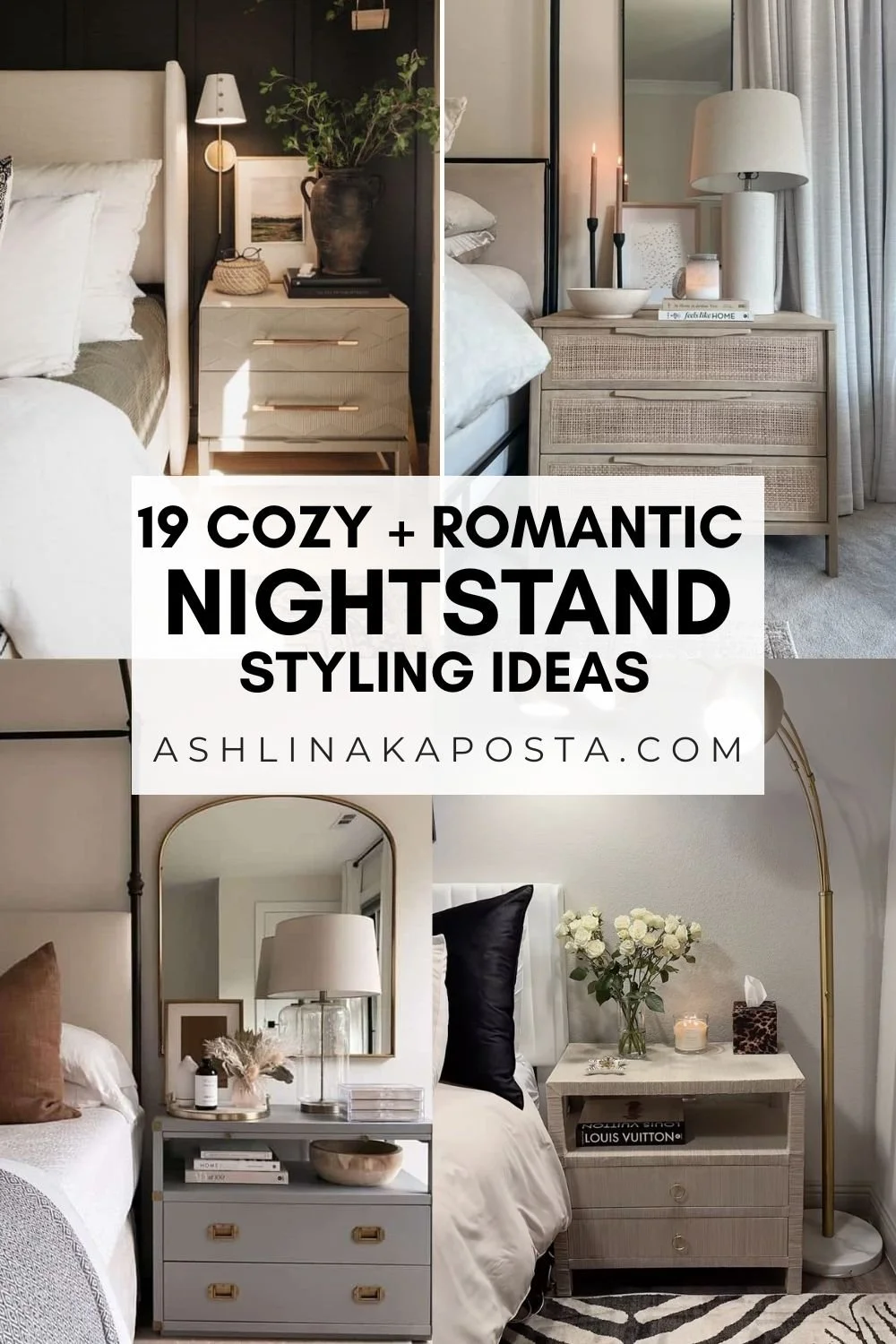Image showcasing 19 Relaxing & Romantic Nightstand Styling ideas for a peaceful bedroom ...