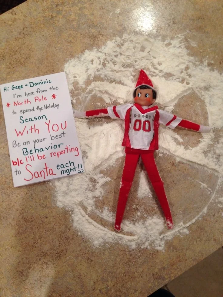 elf on a shelf football jersey arrival note