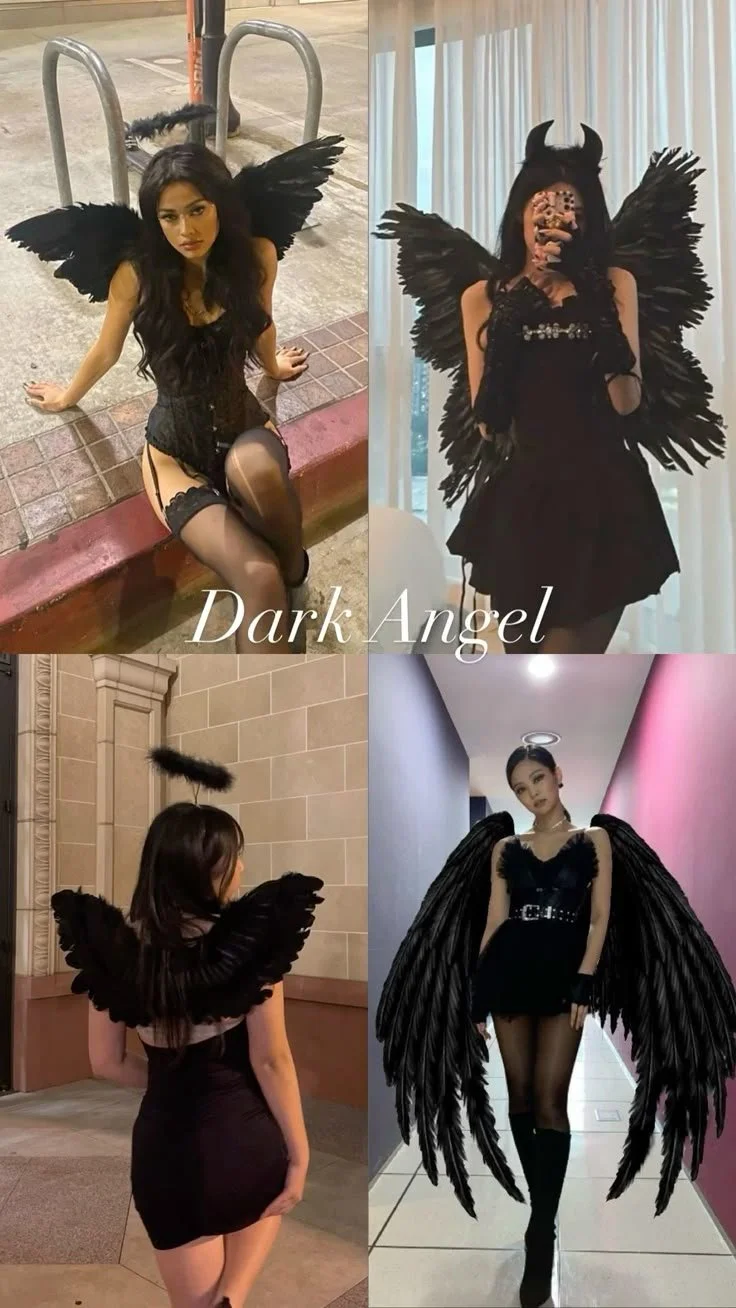 hot black angel fallen angel halloween costume female idea 2026