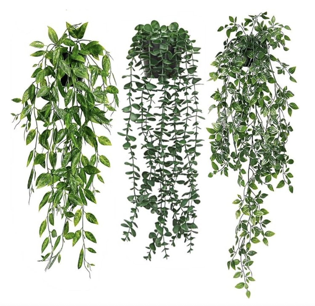 green faux plants