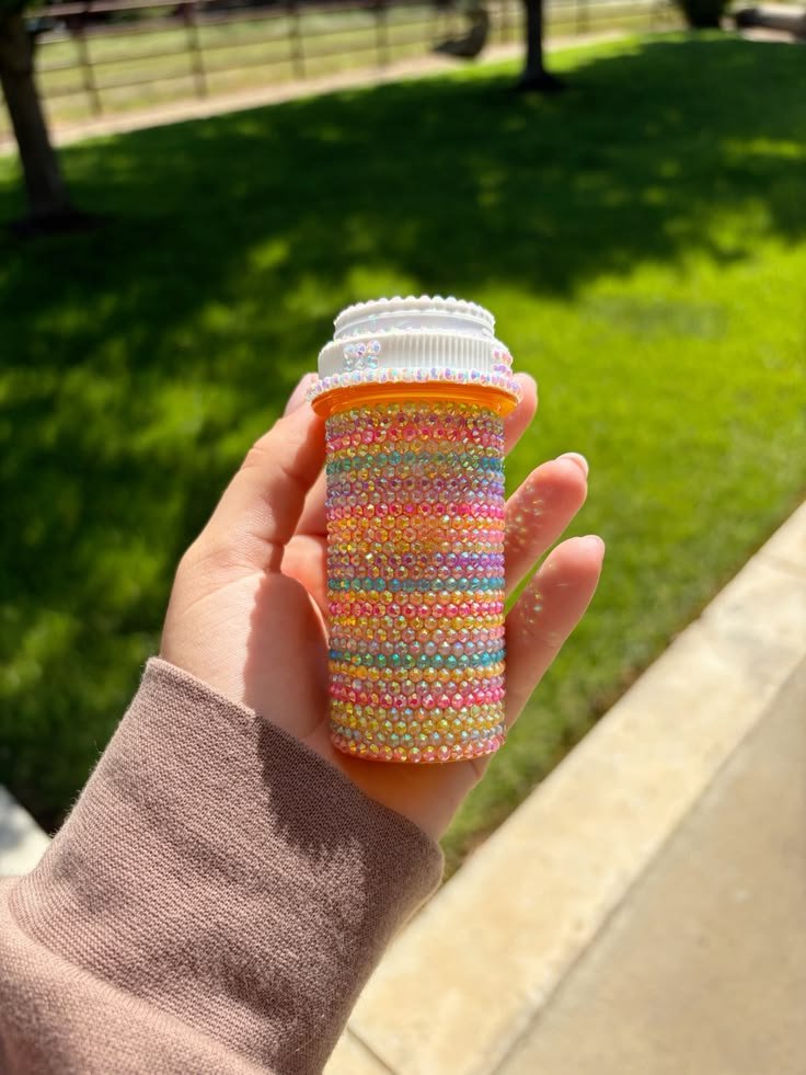 bedazzled medication bottle