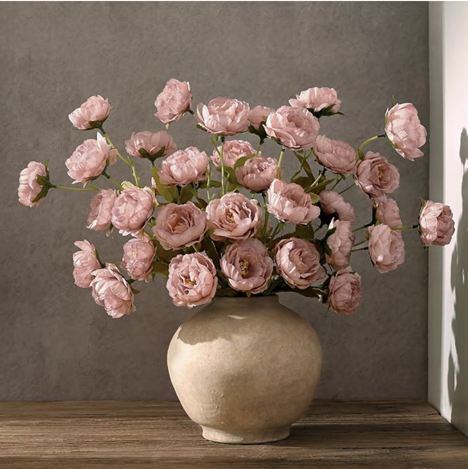 faux pink peonies