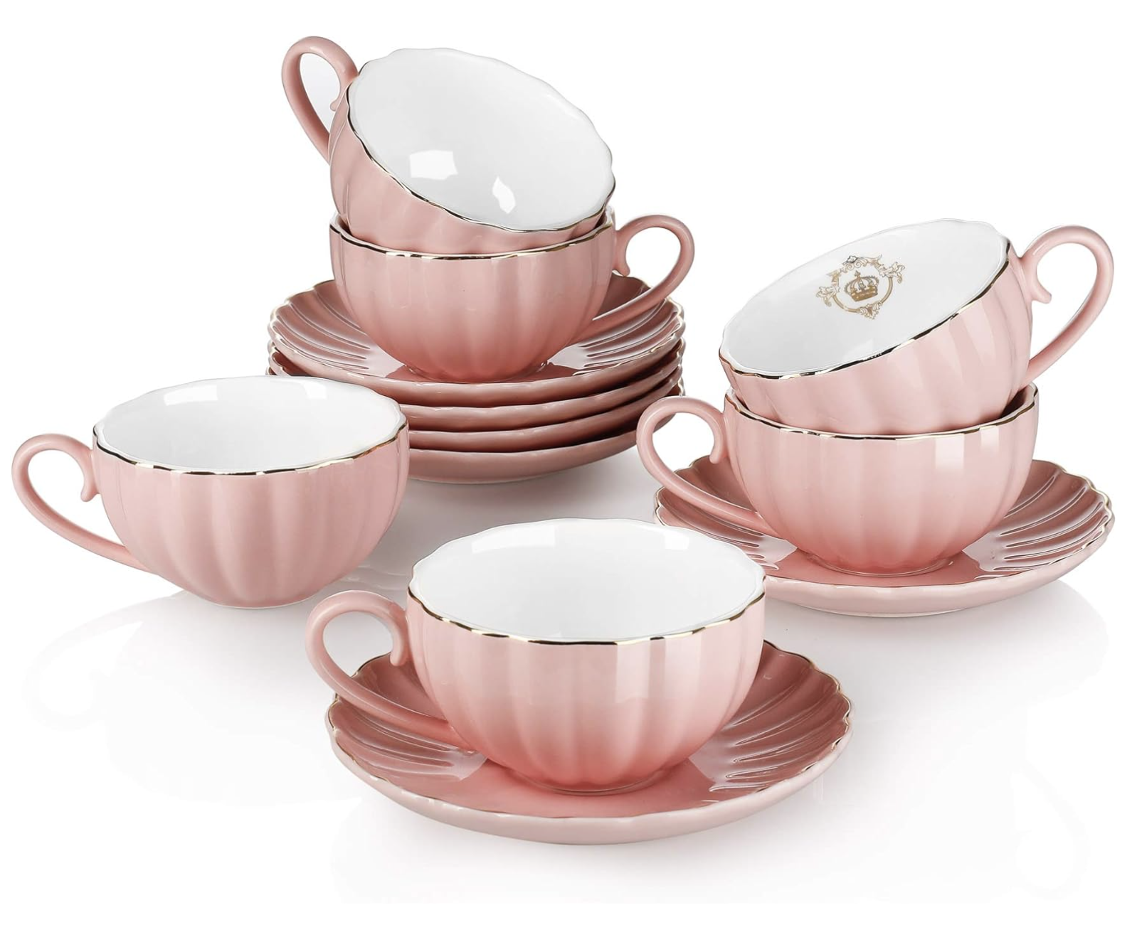 pink tea cups