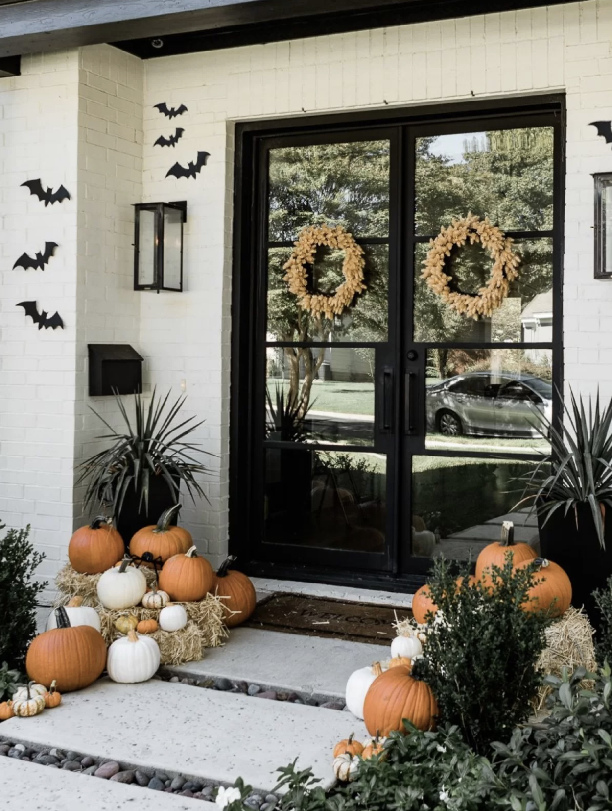 modern halloween front porch