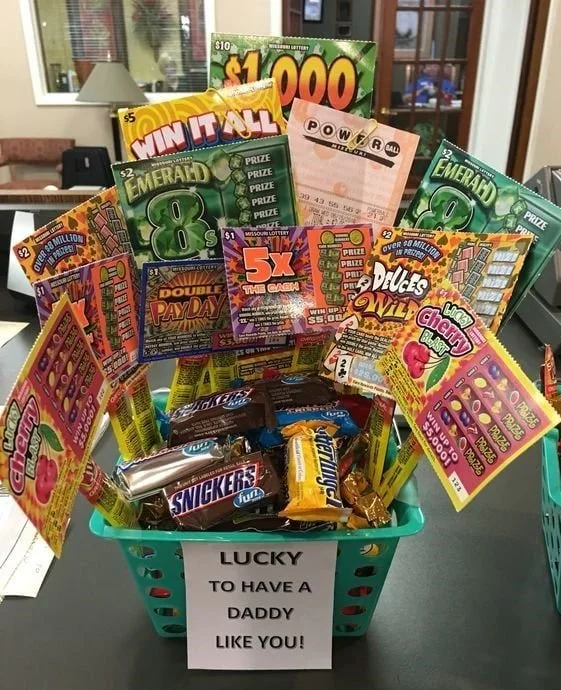 lucky lottery ticket gift basket