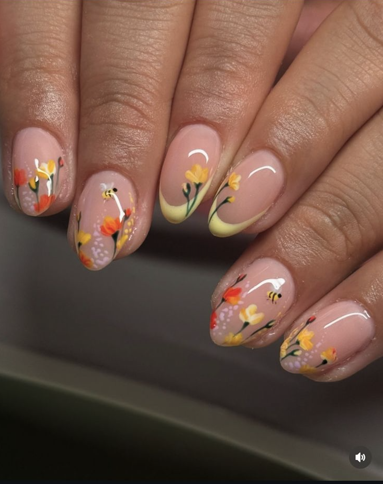 spring floral nails