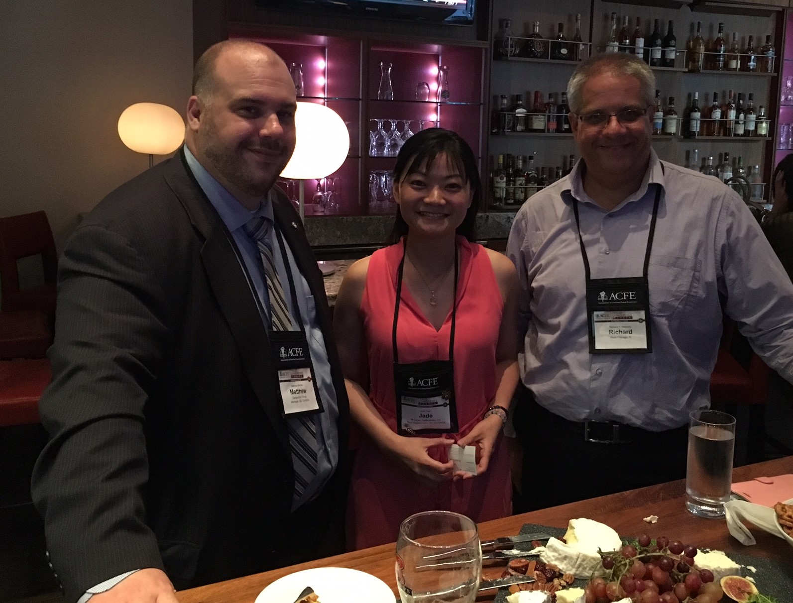 Matthew Bernier from the Montreal Chapter, Jade Tien from the Vancouver Chapter, and Richard Beaulieu from the Chicago Chapter meet at the Chapter Leaders Networking Reception