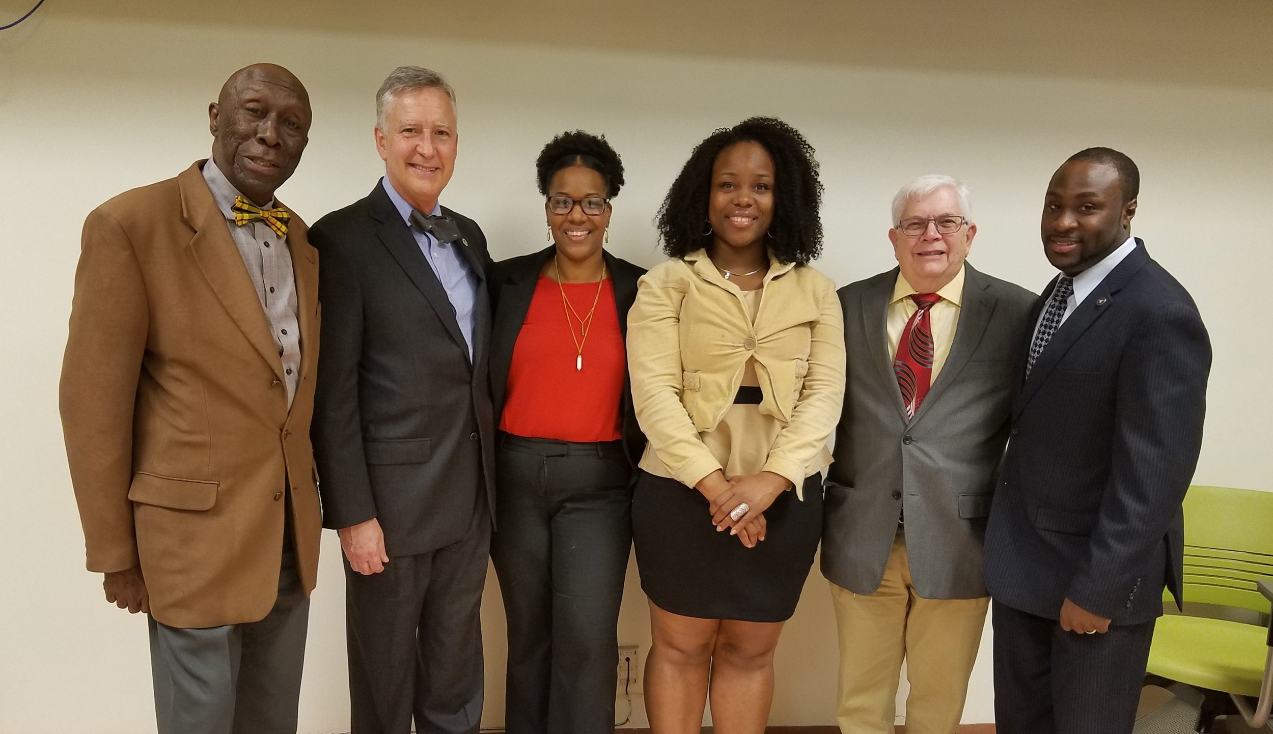  Brooklyn Chapter Leaders. From left to right: Franklyn Hayes, Anthony Edward Major, Diomaris Martinez, Joann Winter, Ron Semaria, and Adrian Duncan 