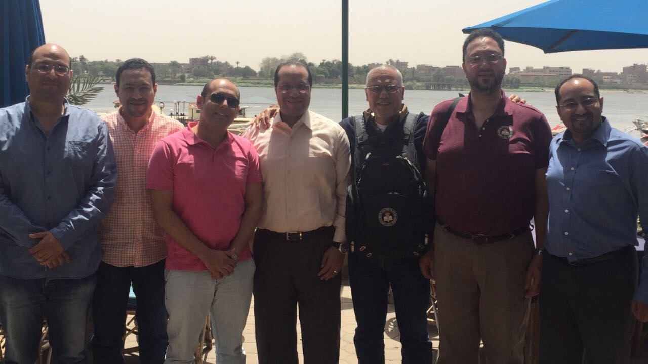  Egypt Chapter Leaders. From left to right, Ahmed Mokhtar, CFE, Mostafa Lotfy, Mahmoud Elbagoury, Tamer Shams, Hossam El-Shaffei, CFE, Tamer Gheith, CFE, and Amr Kambal 