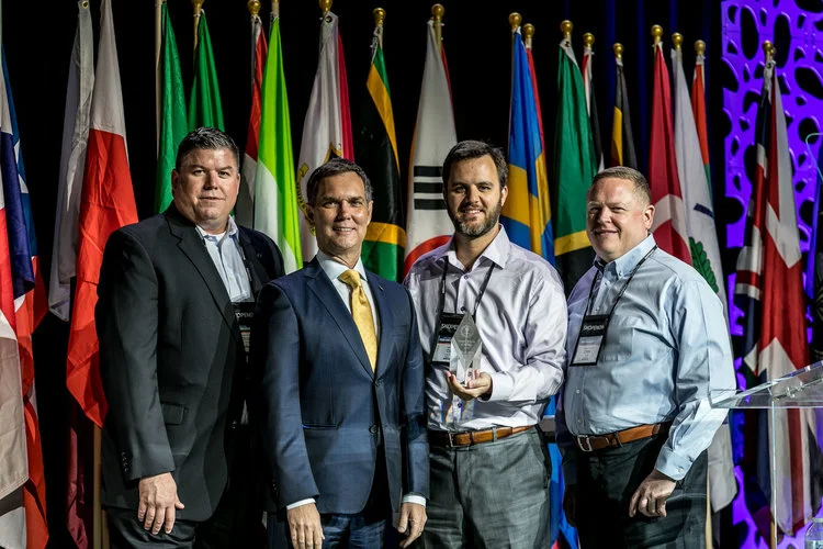 ACFE President Bruce Dorris with Dallas Area Chapter Leaders Scott Ward, Cliff Porter, and Chris Mabile.