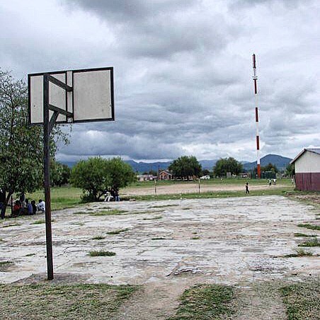 This is our basketball court in Nkomazi (when we still had a functioning hoop). Most of the children we work with do not have shoes, so as you can see we need to raise funds for a new court for them to play on. If you would like to help, please go to